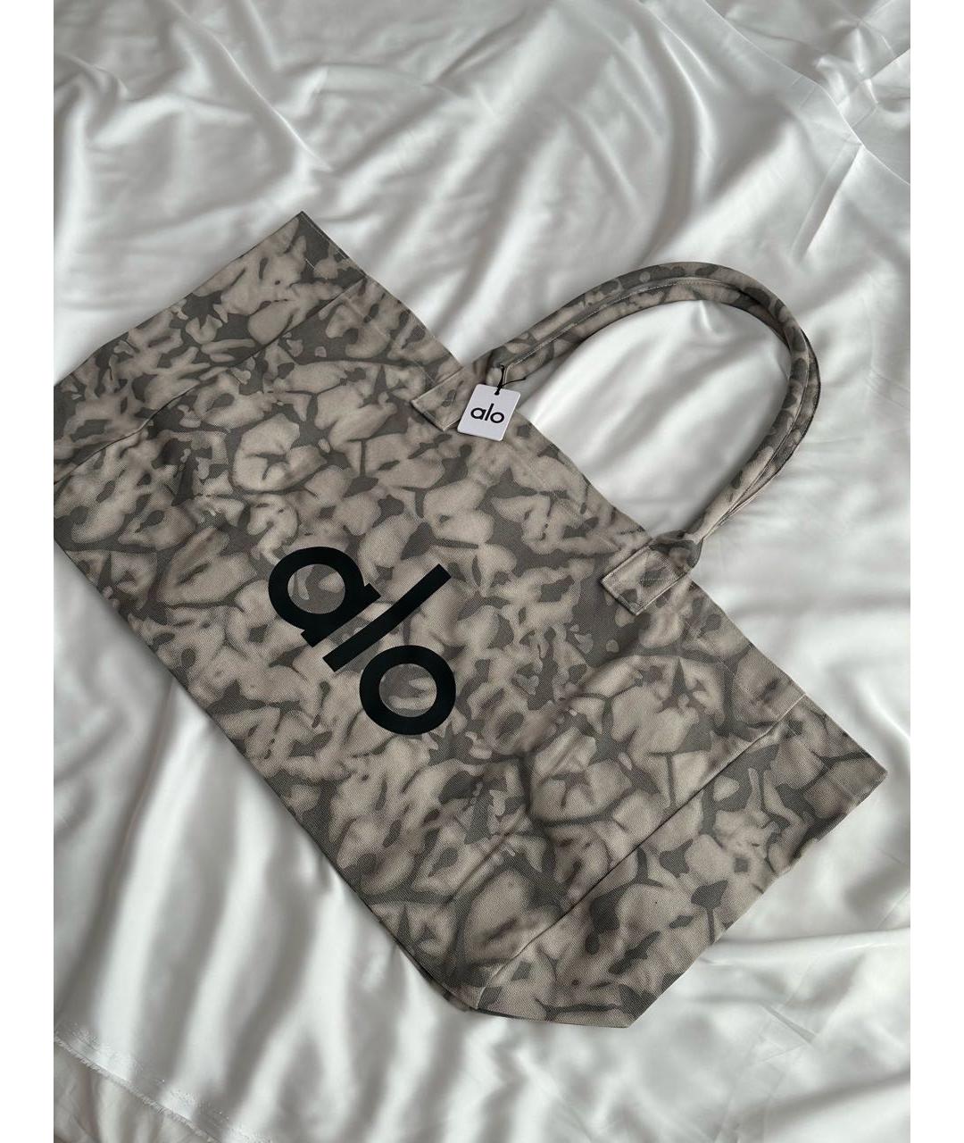 ALO YOGA Серая хлопковая дорожная/спортивная сумка, фото 2