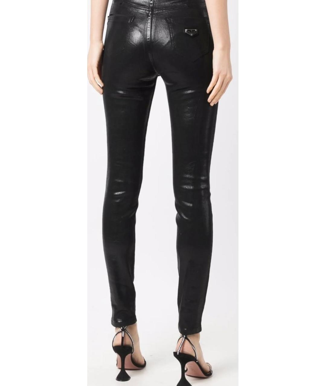 PHILIPP PLEIN Черные хлопко-эластановые джинсы слим, фото 6