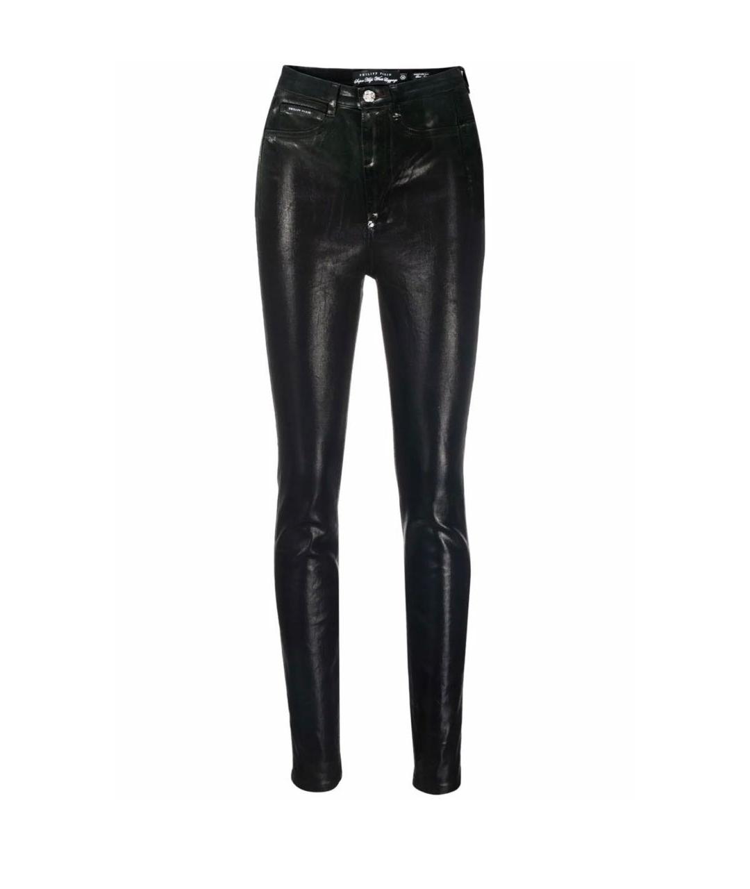 PHILIPP PLEIN Черные хлопко-эластановые джинсы слим, фото 4