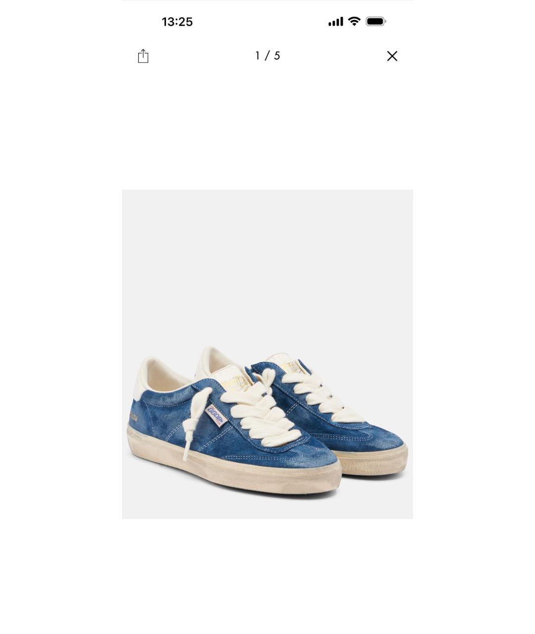 GOLDEN GOOSE DELUXE BRAND Синие замшевые кеды, фото 2