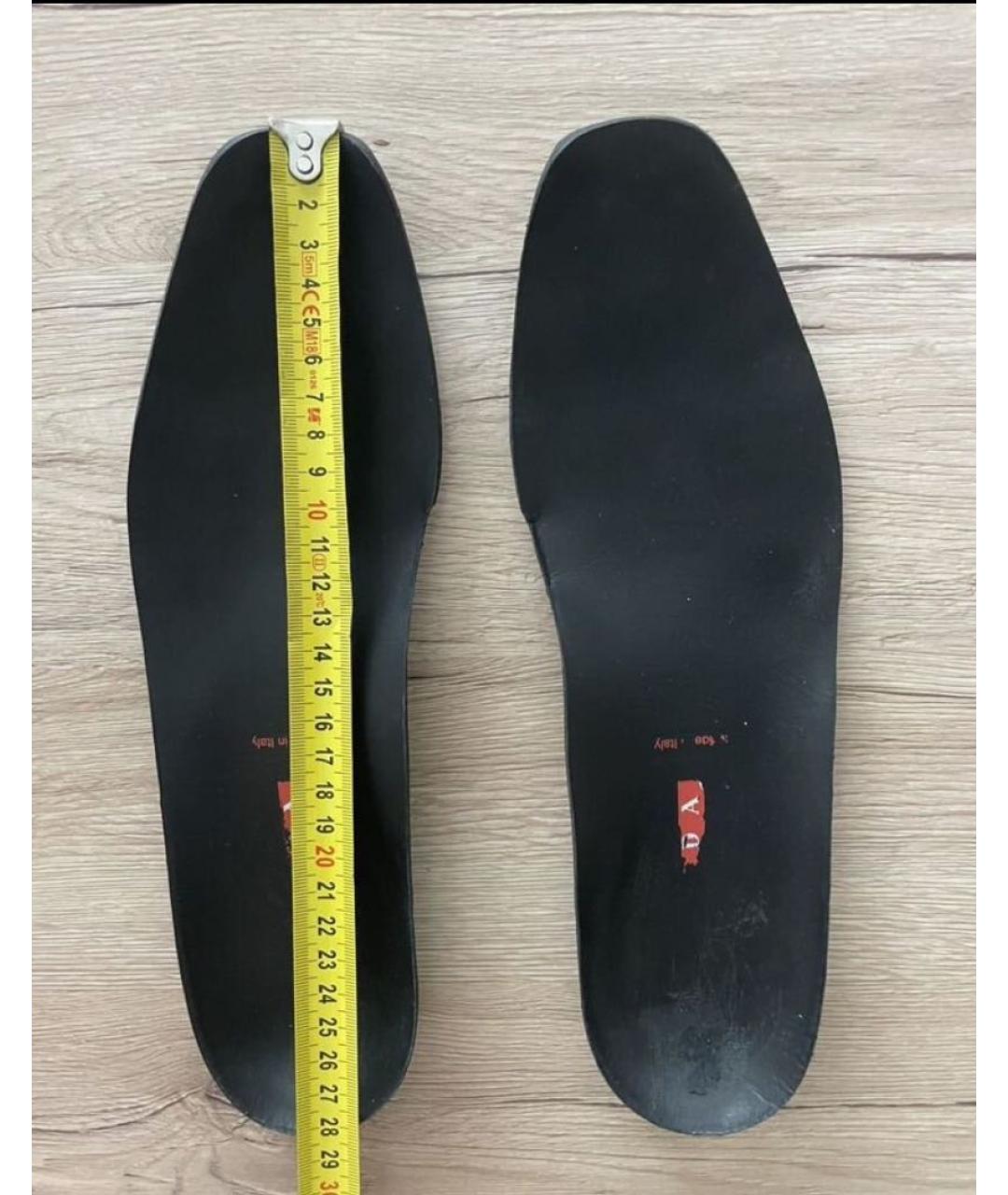 PRADA Черные кожаные низкие кроссовки / кеды, фото 8