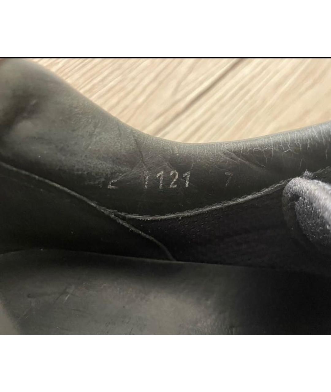 PRADA Черные кожаные низкие кроссовки / кеды, фото 5