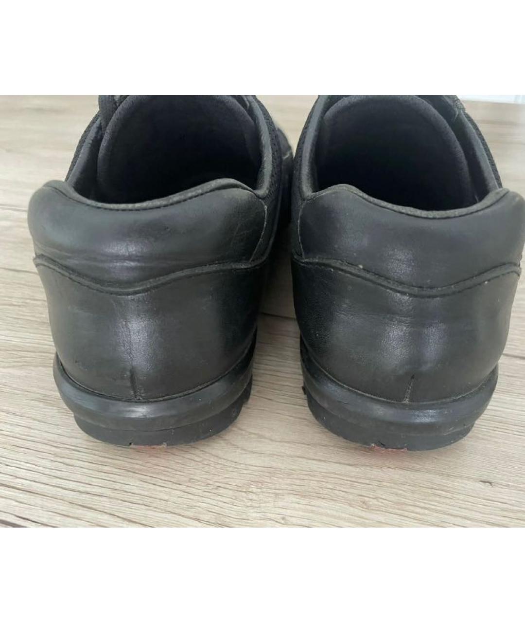 PRADA Черные кожаные низкие кроссовки / кеды, фото 6