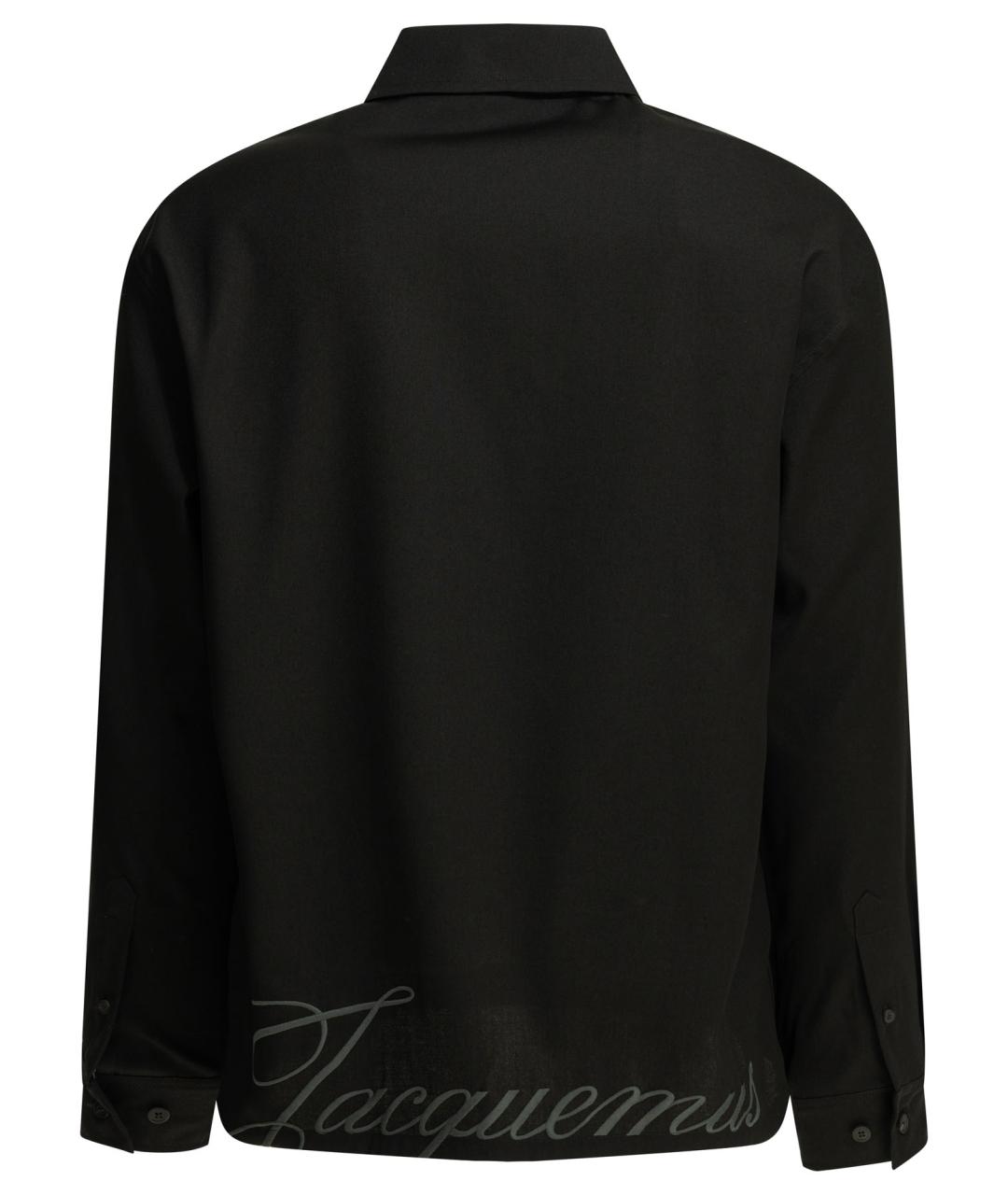 JACQUEMUS Черная шерстяная кэжуал рубашка, фото 2