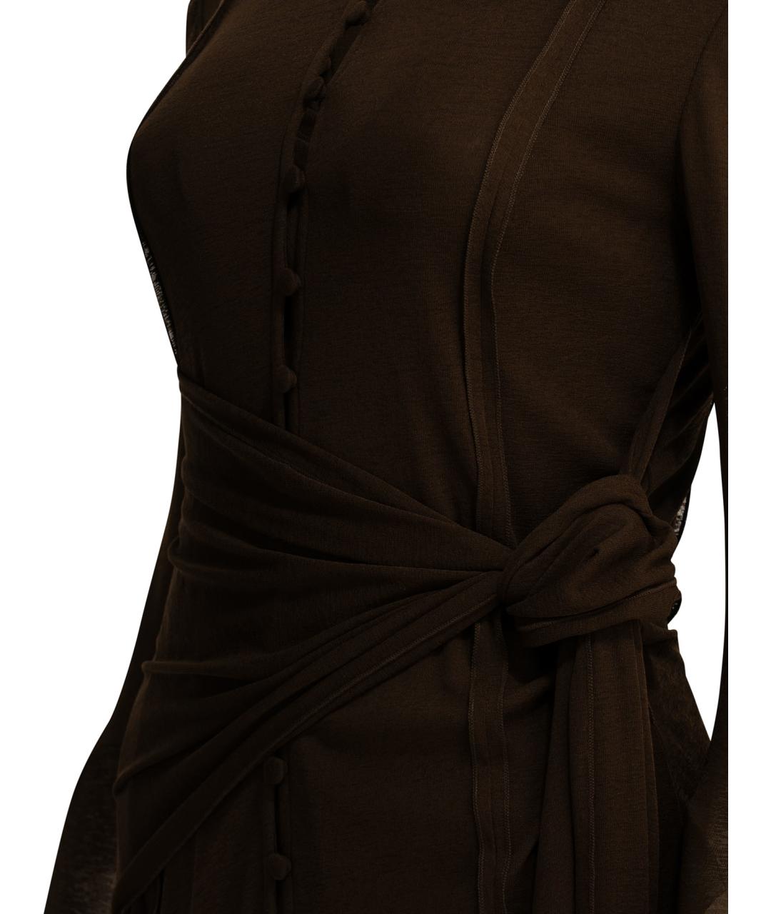 GANNI Коричневое полиэстеровое повседневное платье, фото 4