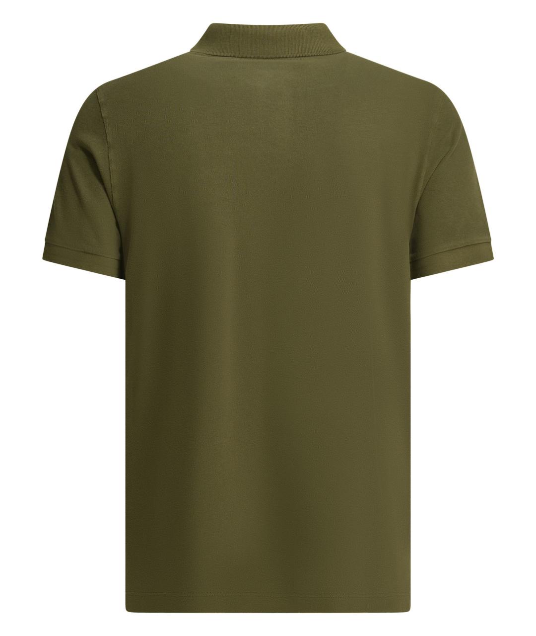STONE ISLAND Зеленые хлопковое поло с коротким рукавом, фото 2