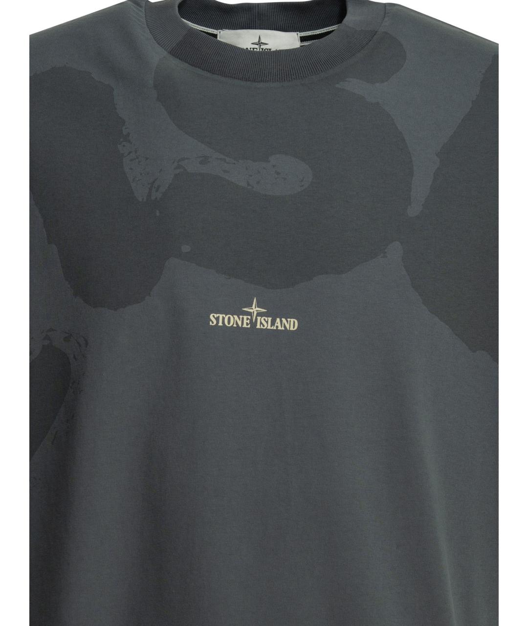 STONE ISLAND Синяя хлопковая футболка, фото 3