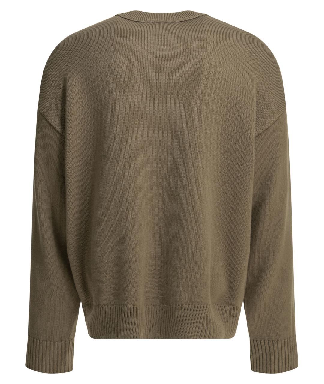 Ami Paris Коричневый шерстяной джемпер / свитер, фото 2