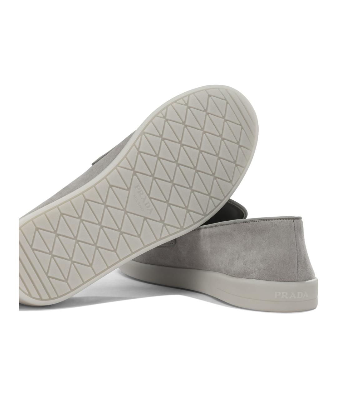 PRADA Серые замшевые лоферы, фото 5