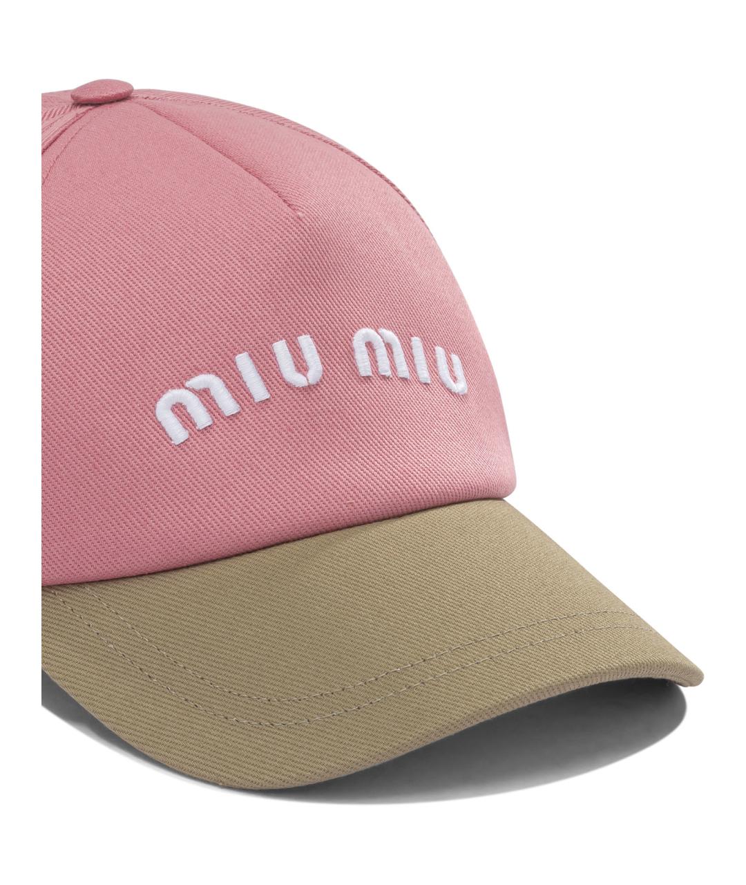 MIU MIU Розовая хлопковая кепка, фото 4