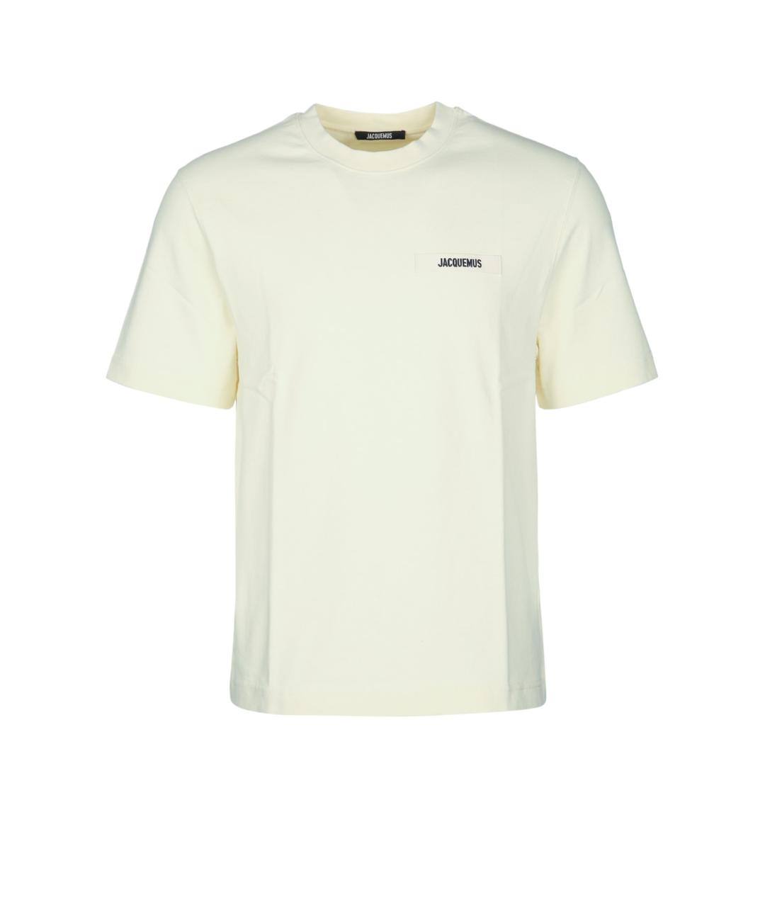 JACQUEMUS Бежевая хлопковая футболка, фото 1