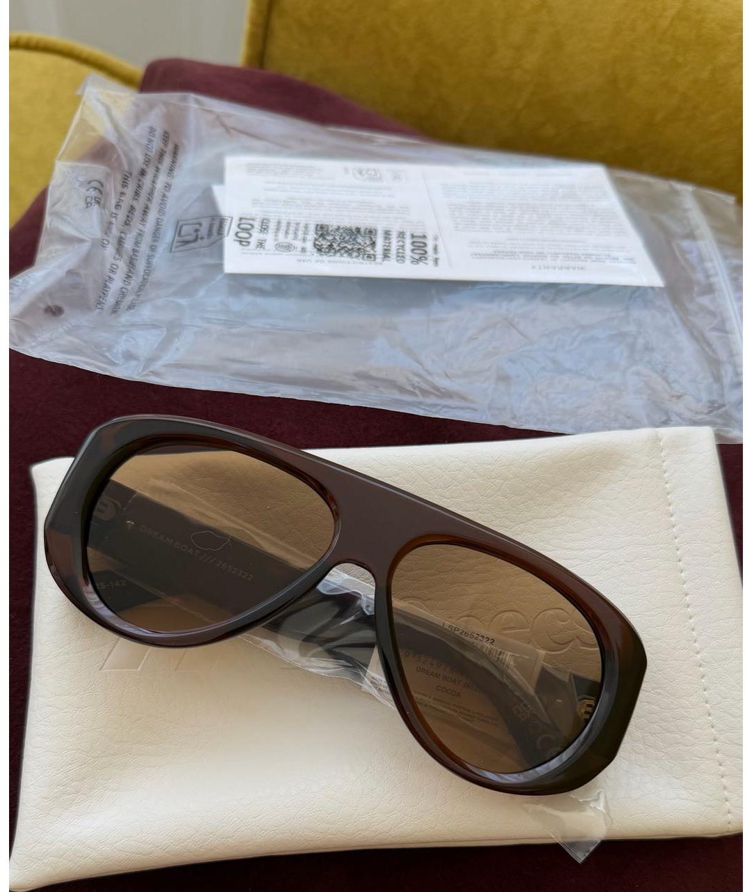 LE SPECS Коричневые пластиковые солнцезащитные очки, фото 5