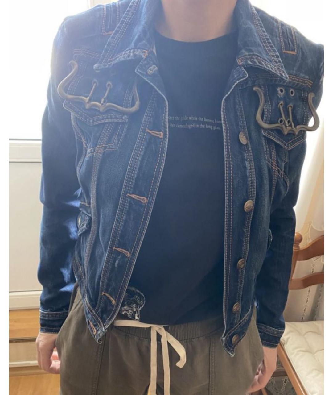 JUST CAVALLI Синяя деним куртка, фото 3