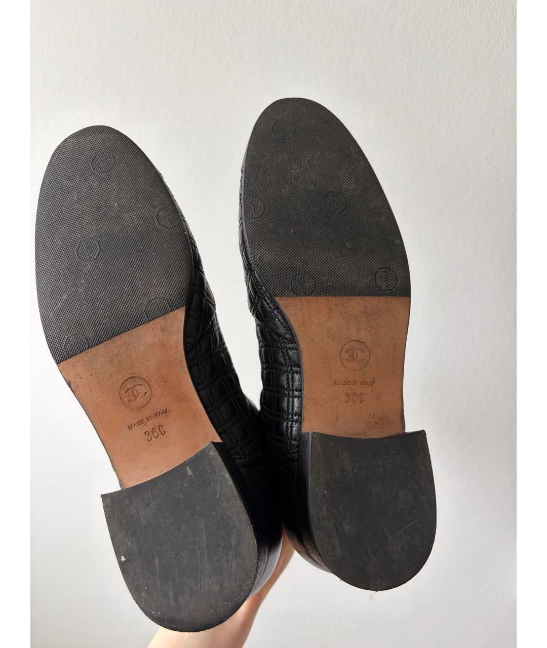 CHANEL Черные кожаные ботинки, фото 3