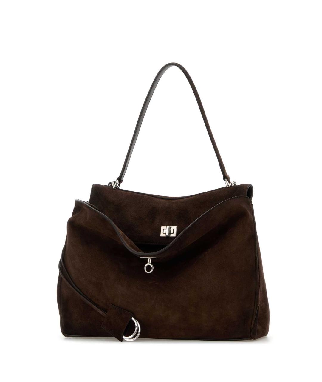 BALENCIAGA Коричневая кожаная сумка с короткими ручками, фото 2