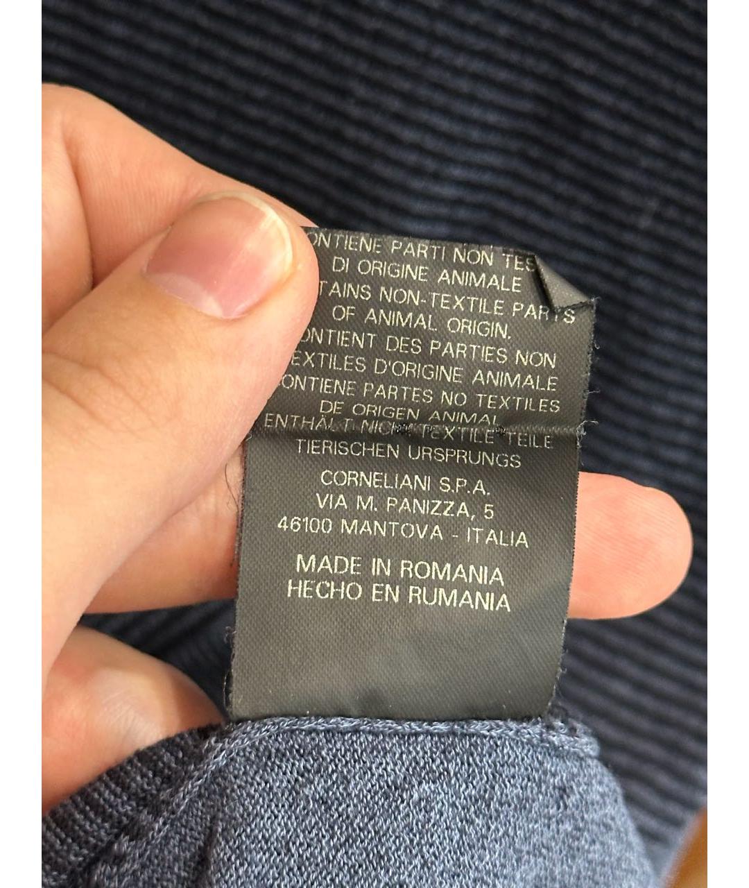 CORNELIANI Синее хлопковое поло с коротким рукавом, фото 5