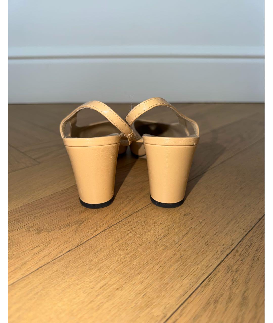 CHANEL Бежевые кожаные туфли, фото 4