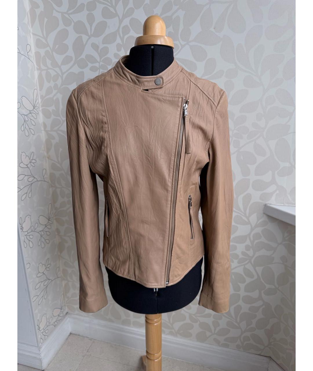 P.A.R.O.S.H. Бежевая кожаная куртка, фото 8