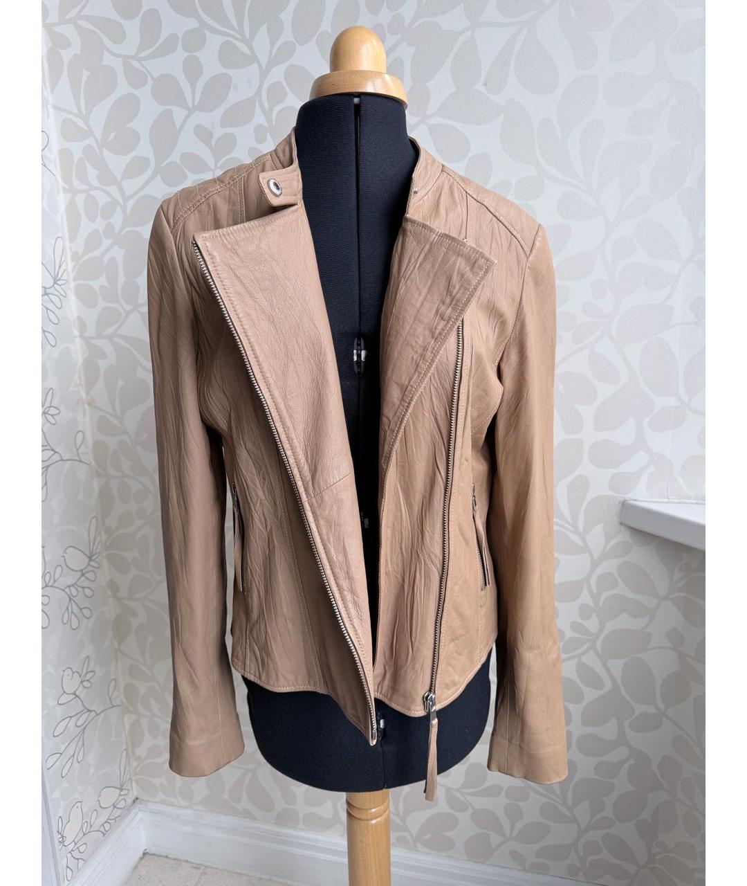 P.A.R.O.S.H. Бежевая кожаная куртка, фото 3