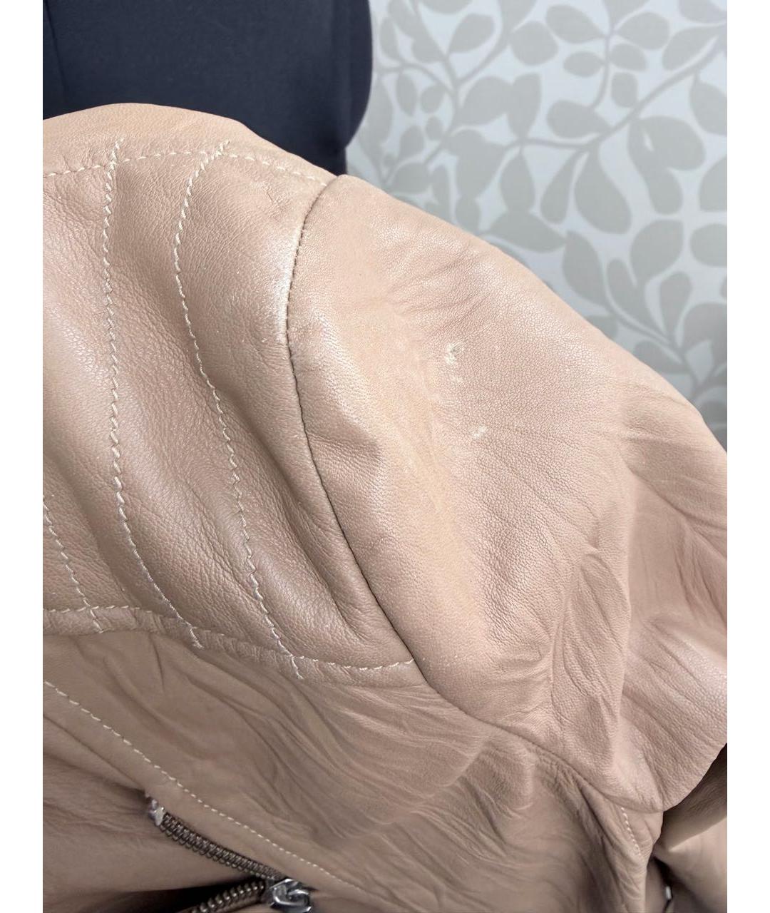 P.A.R.O.S.H. Бежевая кожаная куртка, фото 7