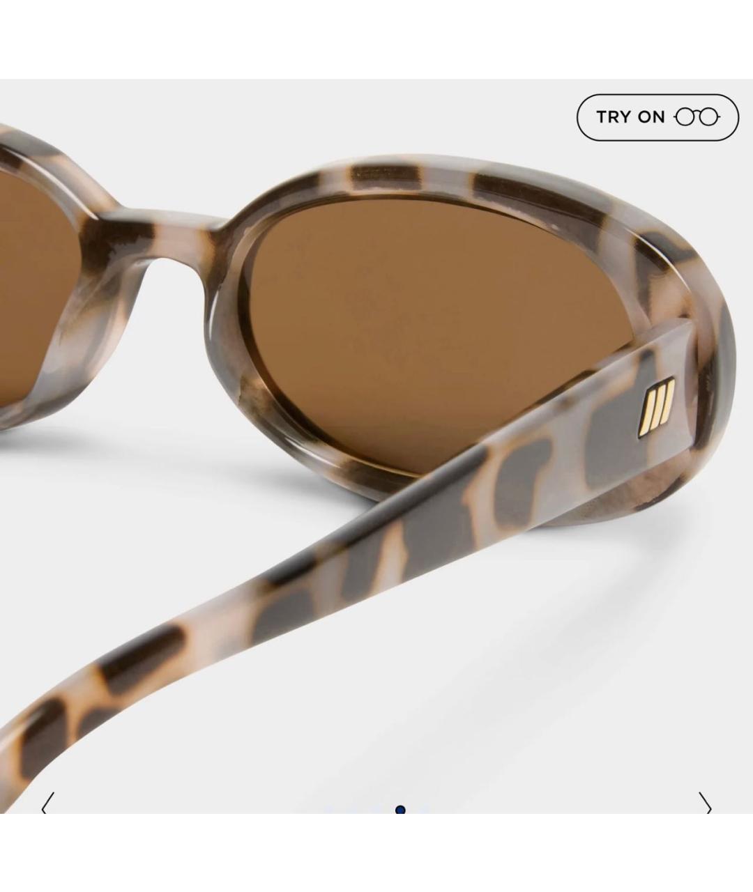 LE SPECS Коричневые пластиковые солнцезащитные очки, фото 3