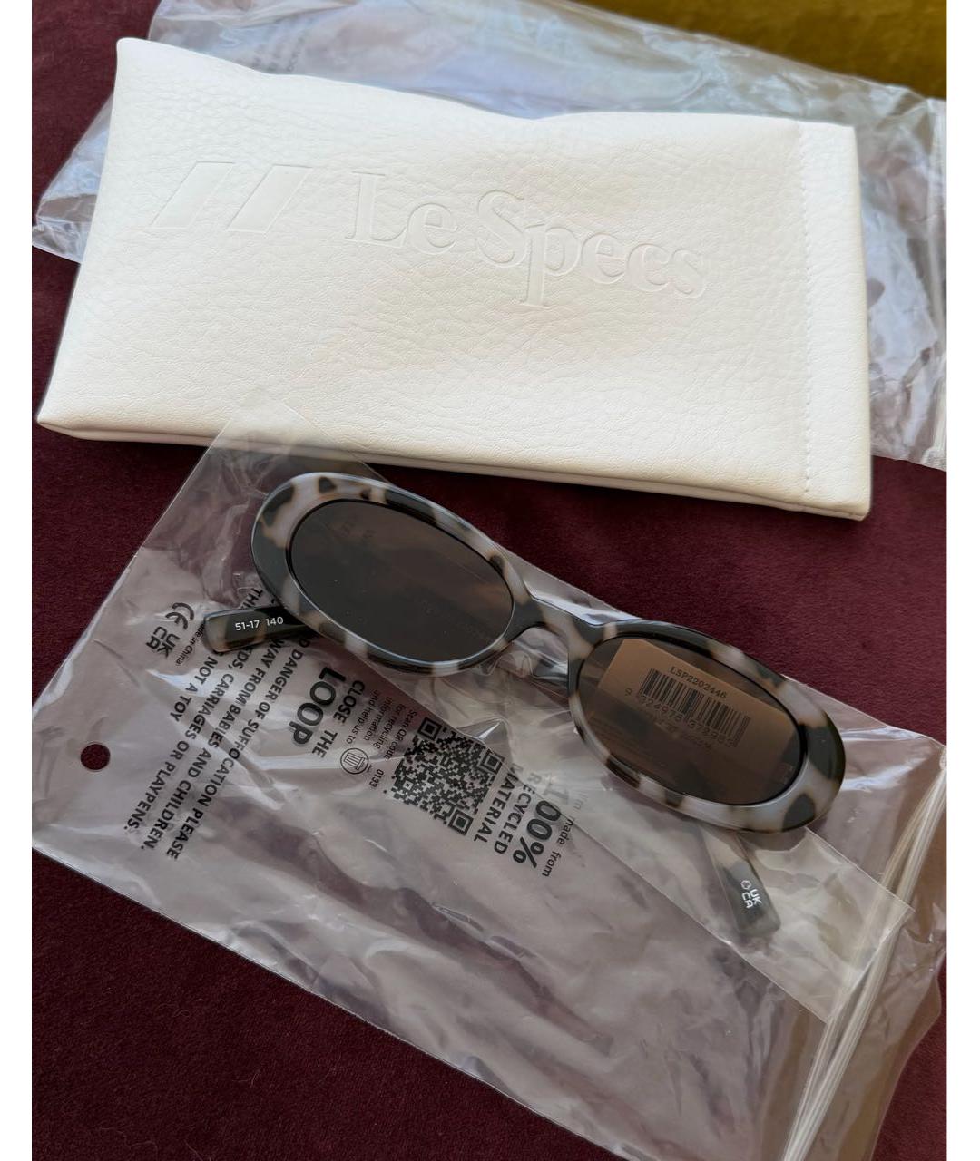 LE SPECS Коричневые пластиковые солнцезащитные очки, фото 4