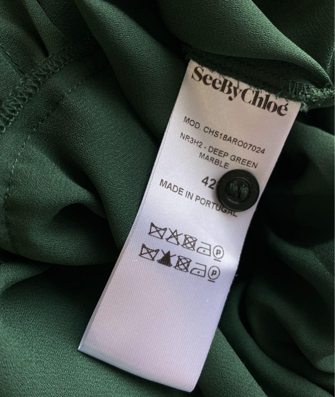 SEE BY CHLOE Зеленые полиэстеровое повседневное платье, фото 5