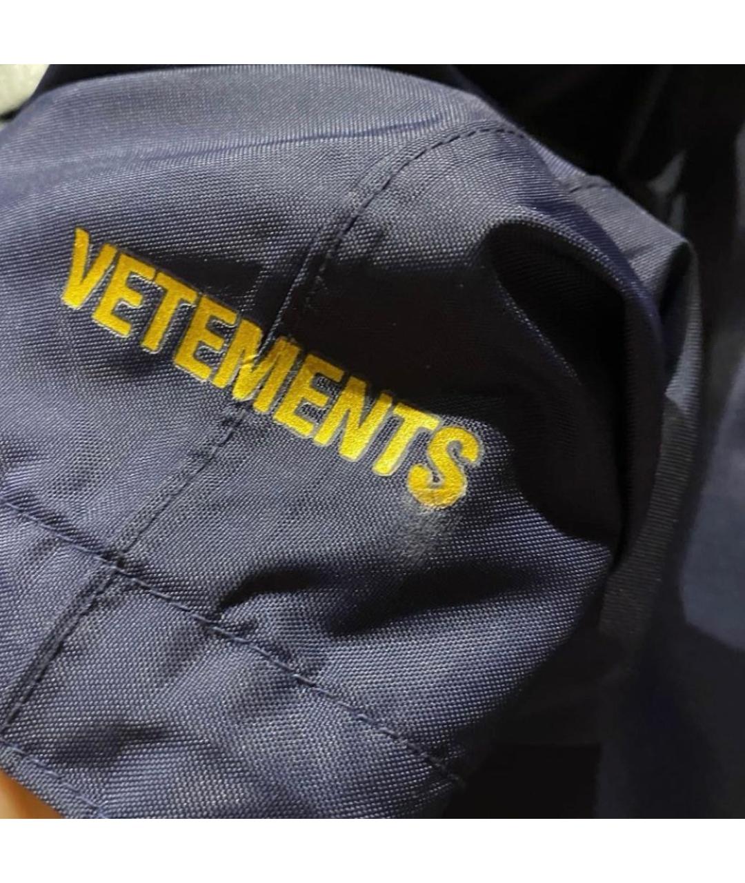 VETEMENTS Темно-синий полиуретановый тренч/плащ, фото 2