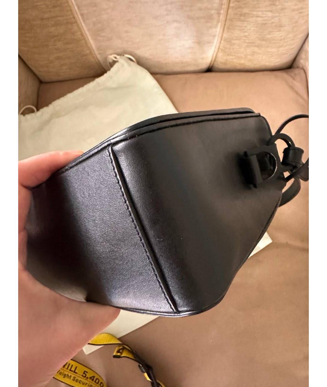 OFF-WHITE Черная кожаная сумка через плечо, фото 5