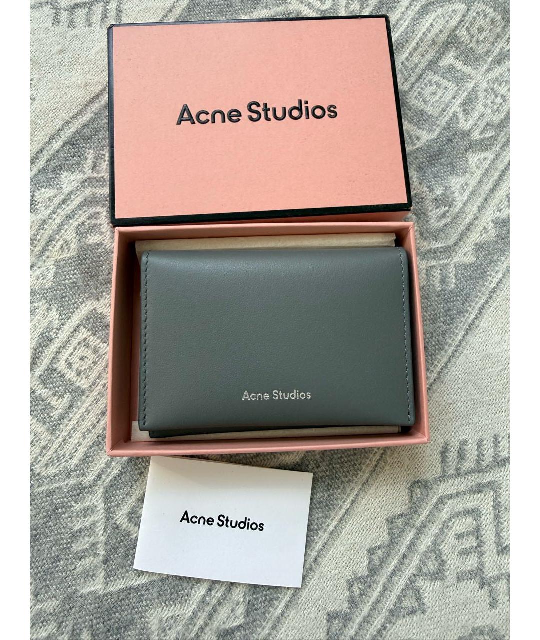 ACNE STUDIOS Серый кожаный кардхолдер, фото 8