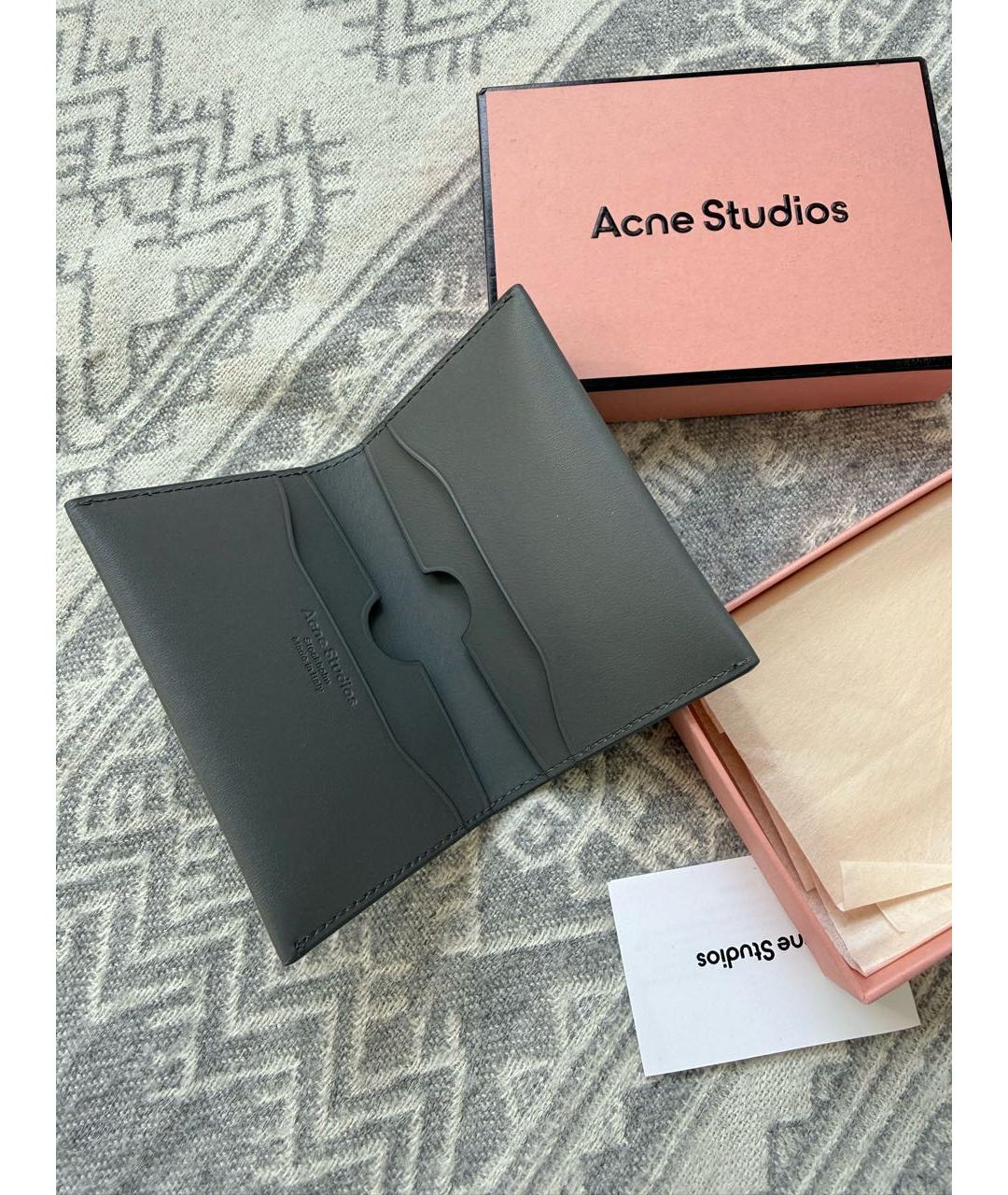 ACNE STUDIOS Серый кожаный кардхолдер, фото 3