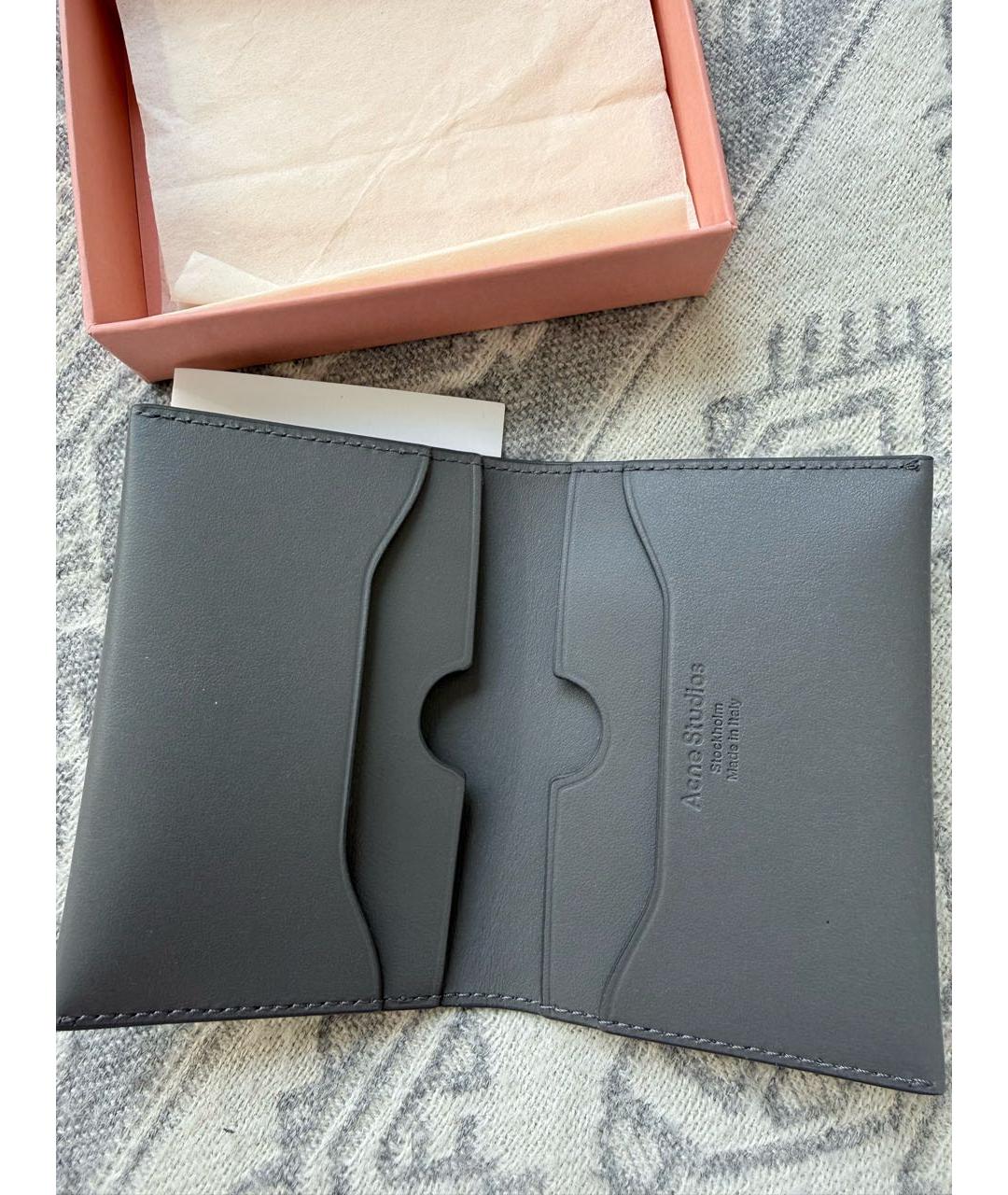 ACNE STUDIOS Серый кожаный кардхолдер, фото 7