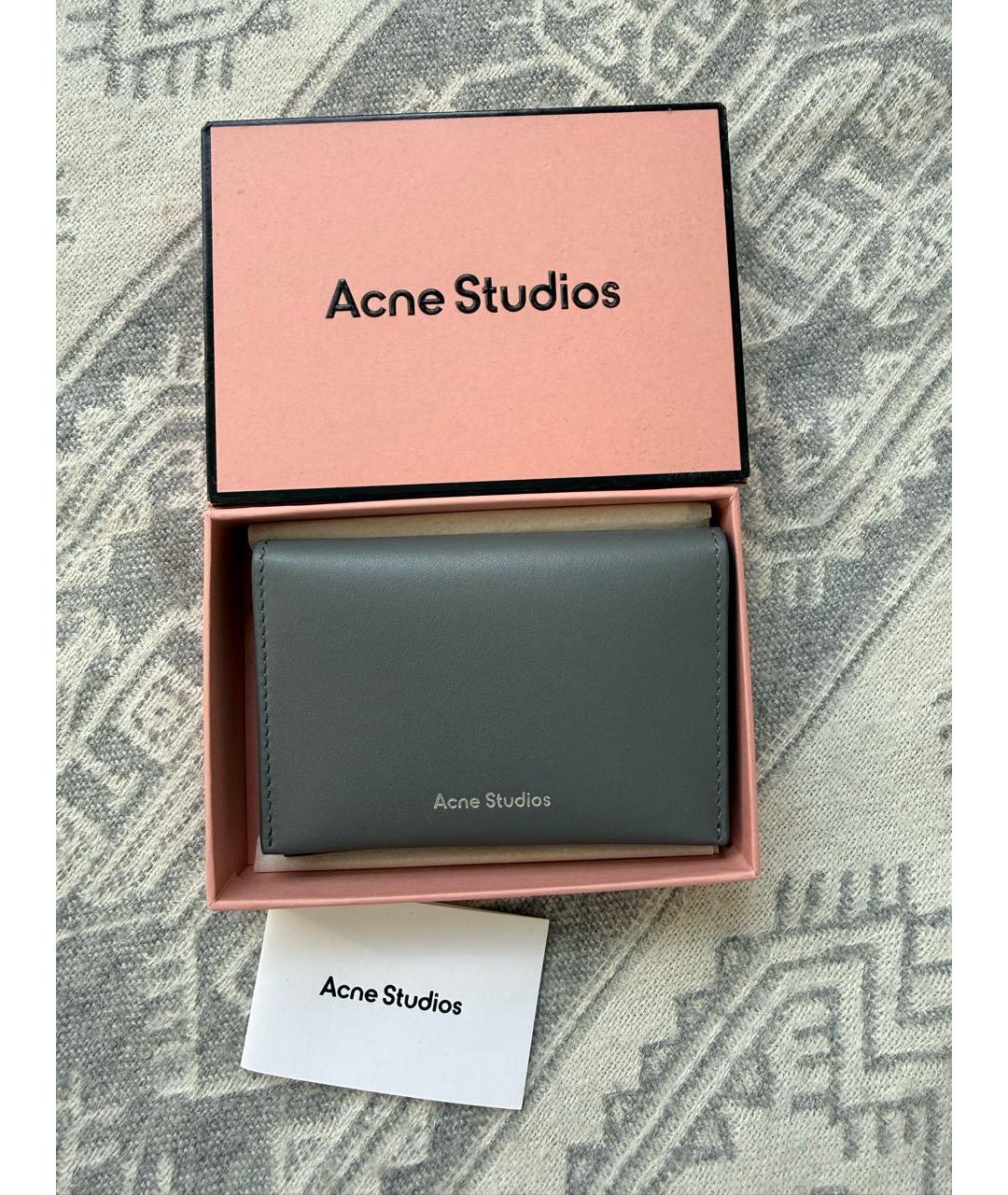 ACNE STUDIOS Серый кожаный кардхолдер, фото 6