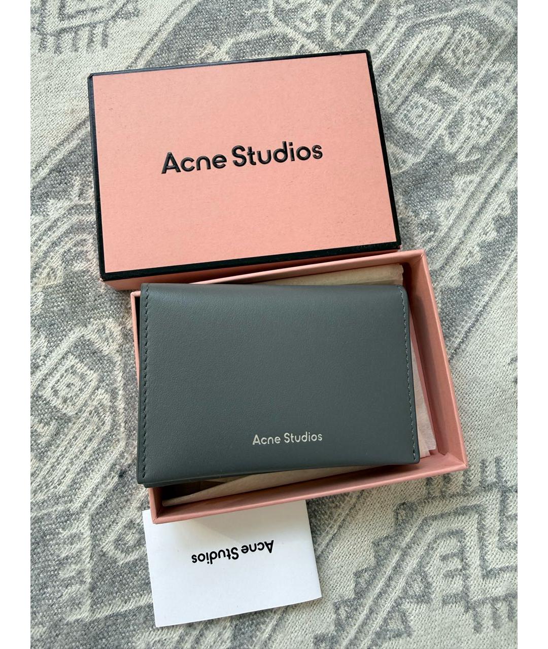 ACNE STUDIOS Серый кожаный кардхолдер, фото 9