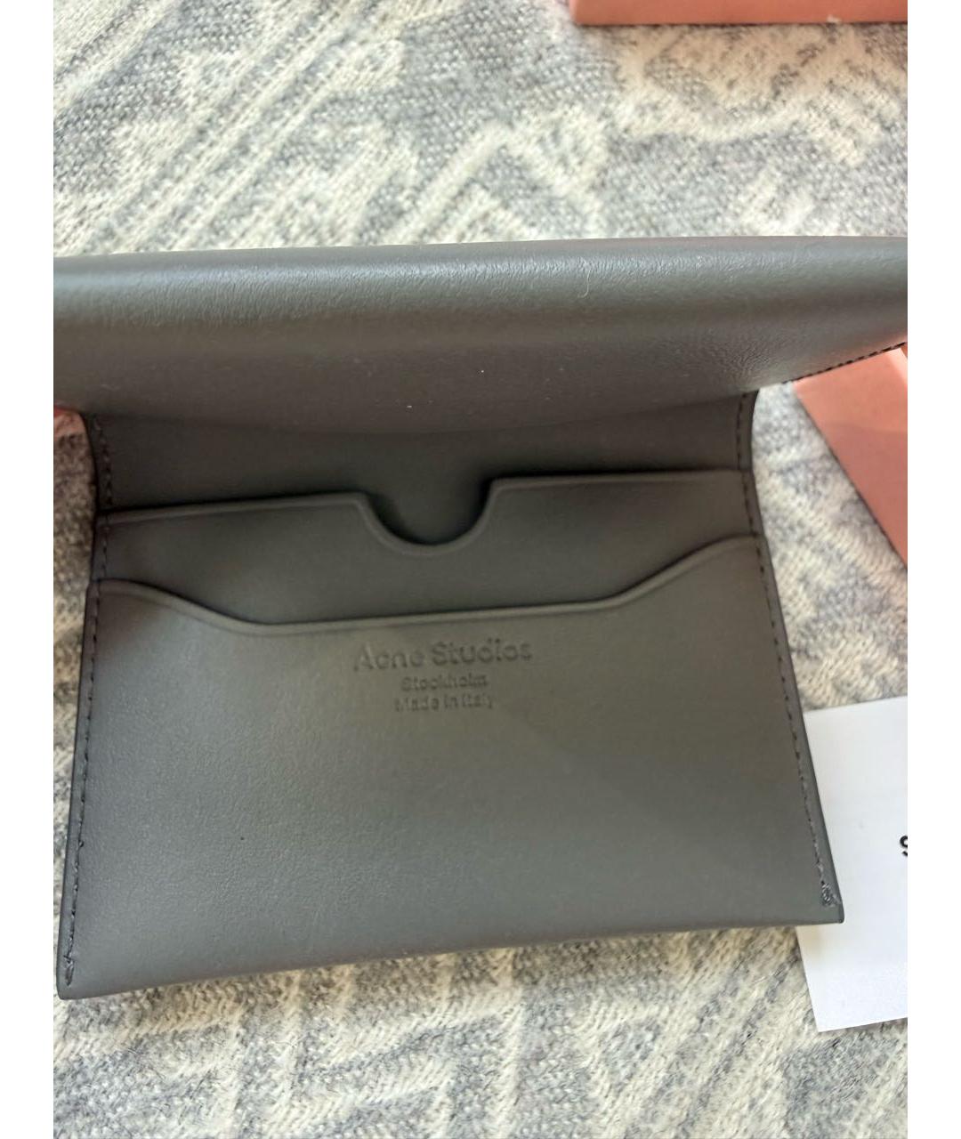 ACNE STUDIOS Серый кожаный кардхолдер, фото 4