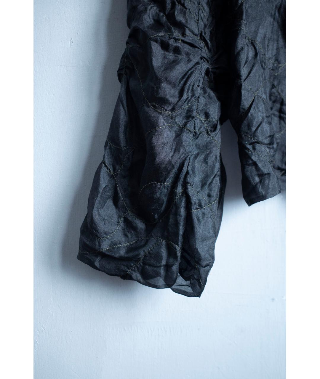 YOHJI YAMAMOTO Черный шелковый жакет/пиджак, фото 6