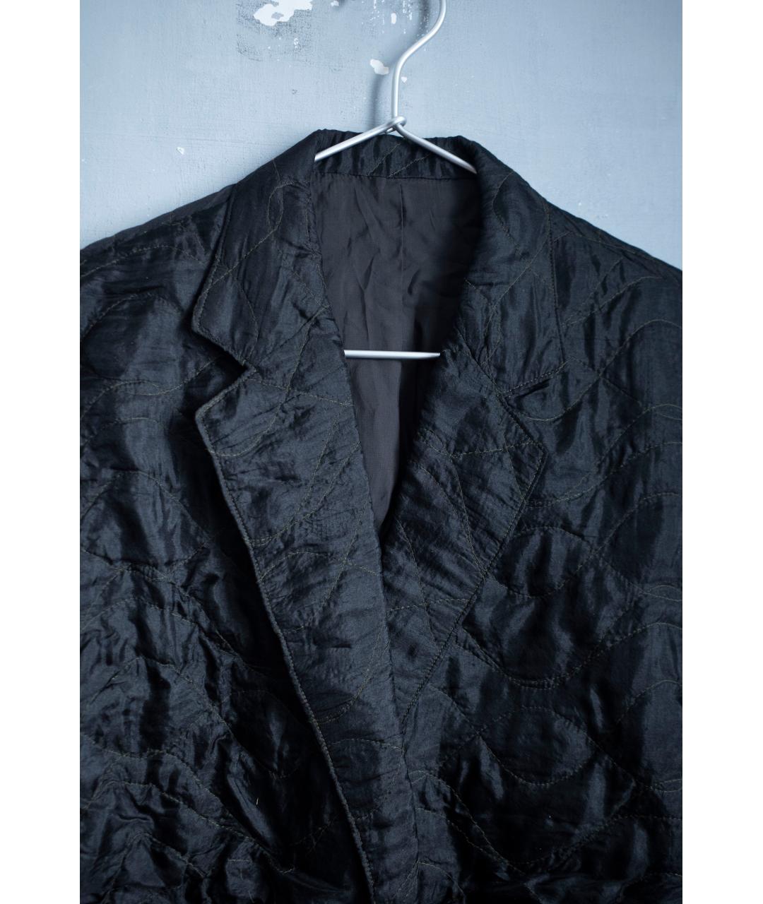 YOHJI YAMAMOTO Черный шелковый жакет/пиджак, фото 5