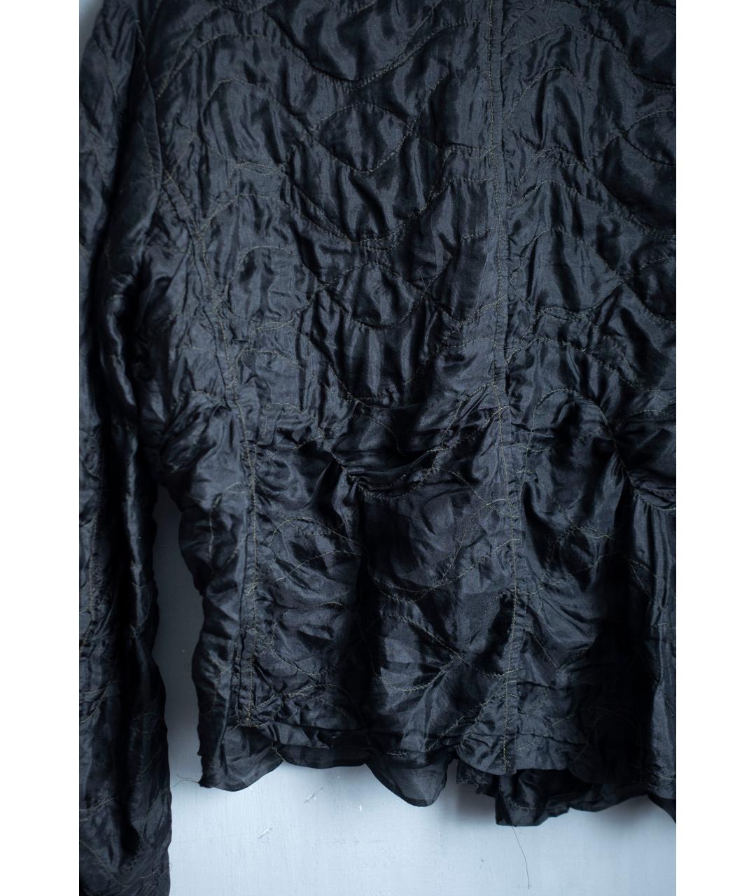 YOHJI YAMAMOTO Черный шелковый жакет/пиджак, фото 8