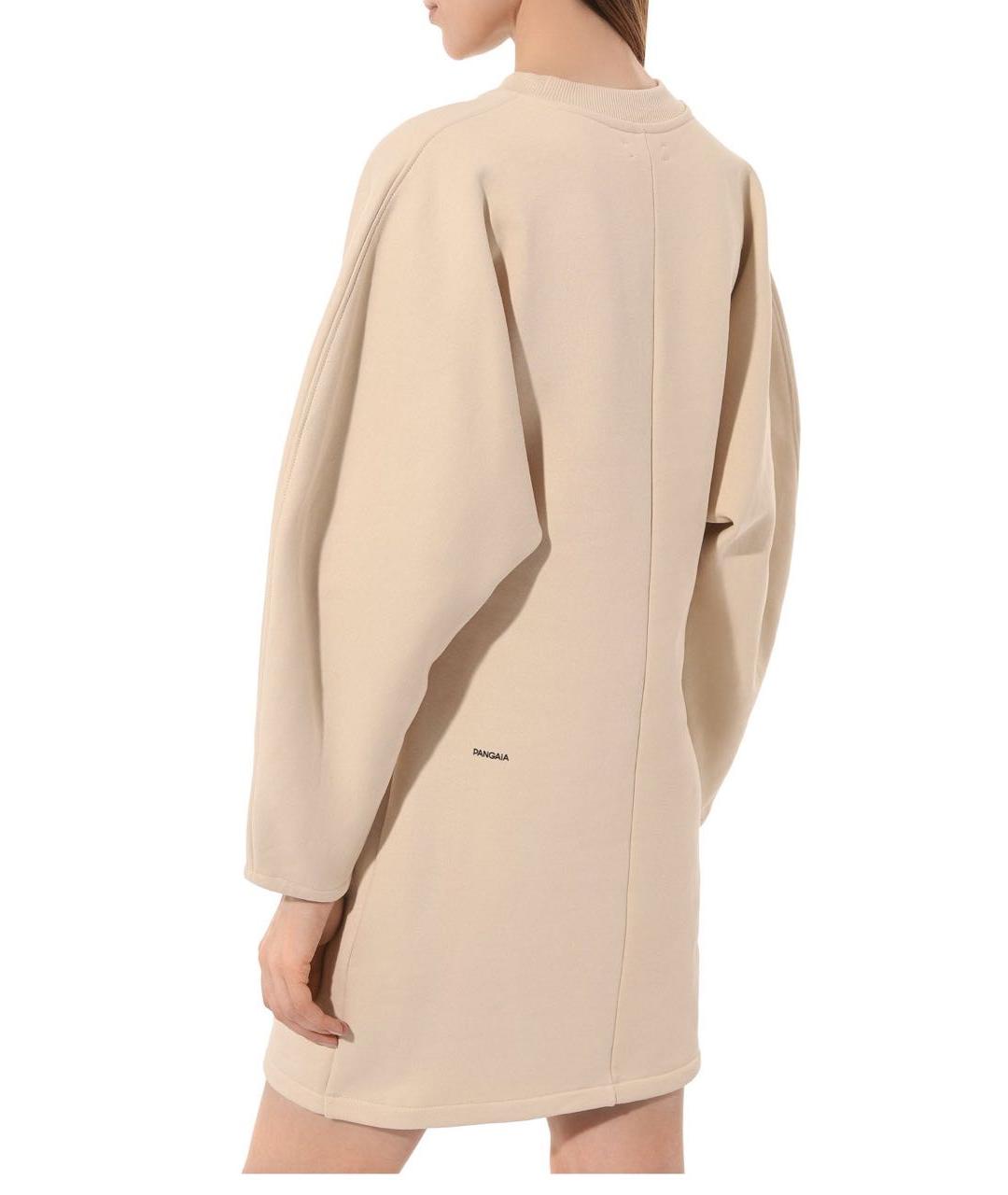 THE PANGAIA Бежевое хлопковое повседневное платье, фото 3