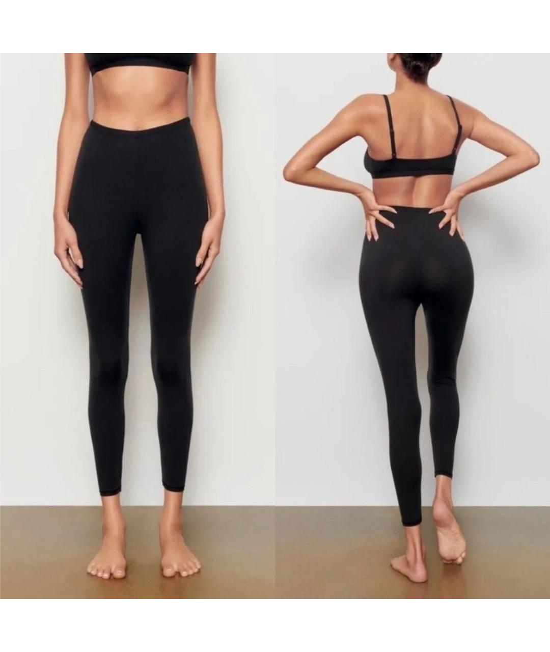 SKIMS Черные полиамидовые леггинсы и велосипедки, фото 2