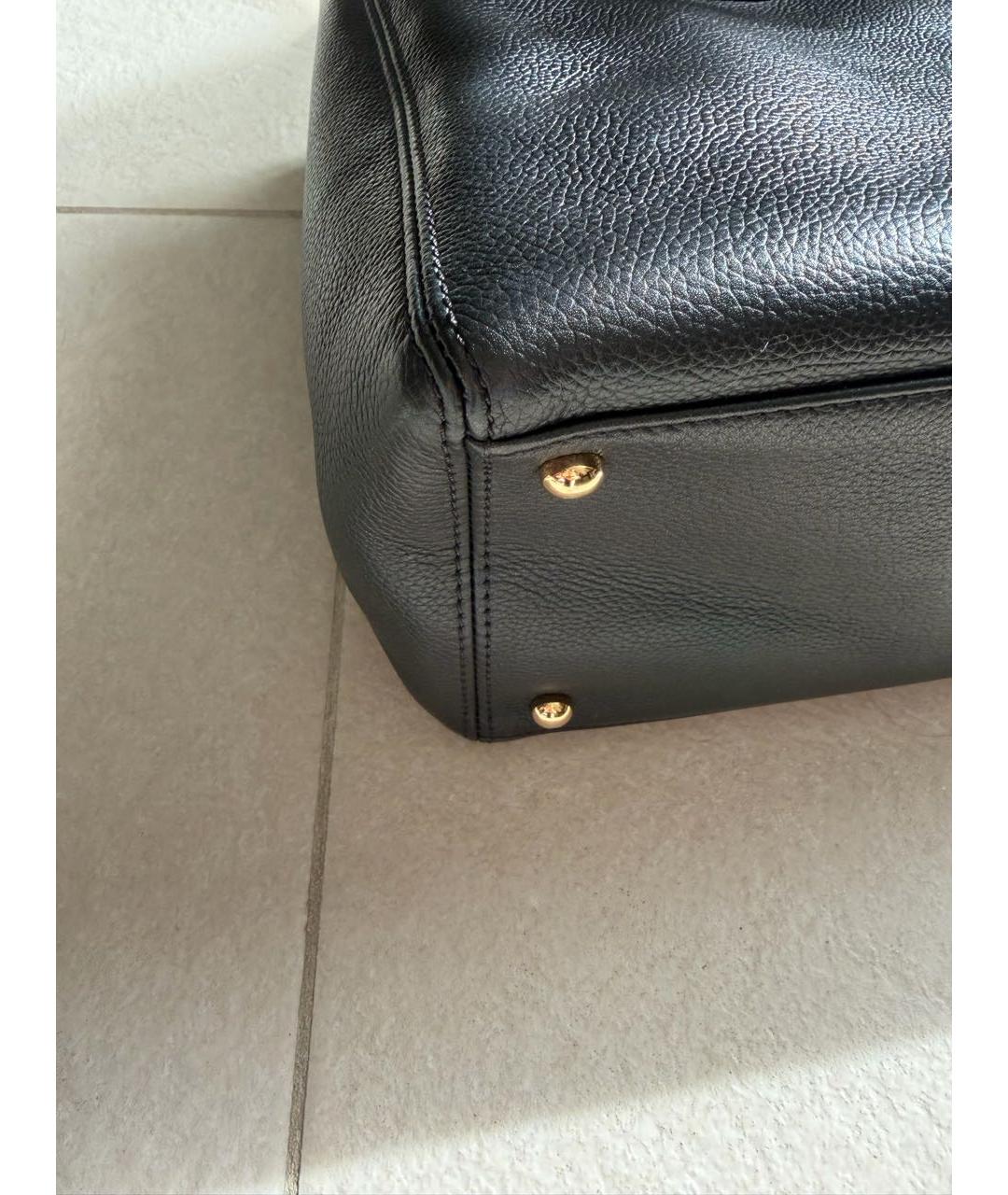 CHANEL Черная кожаная сумка тоут, фото 6