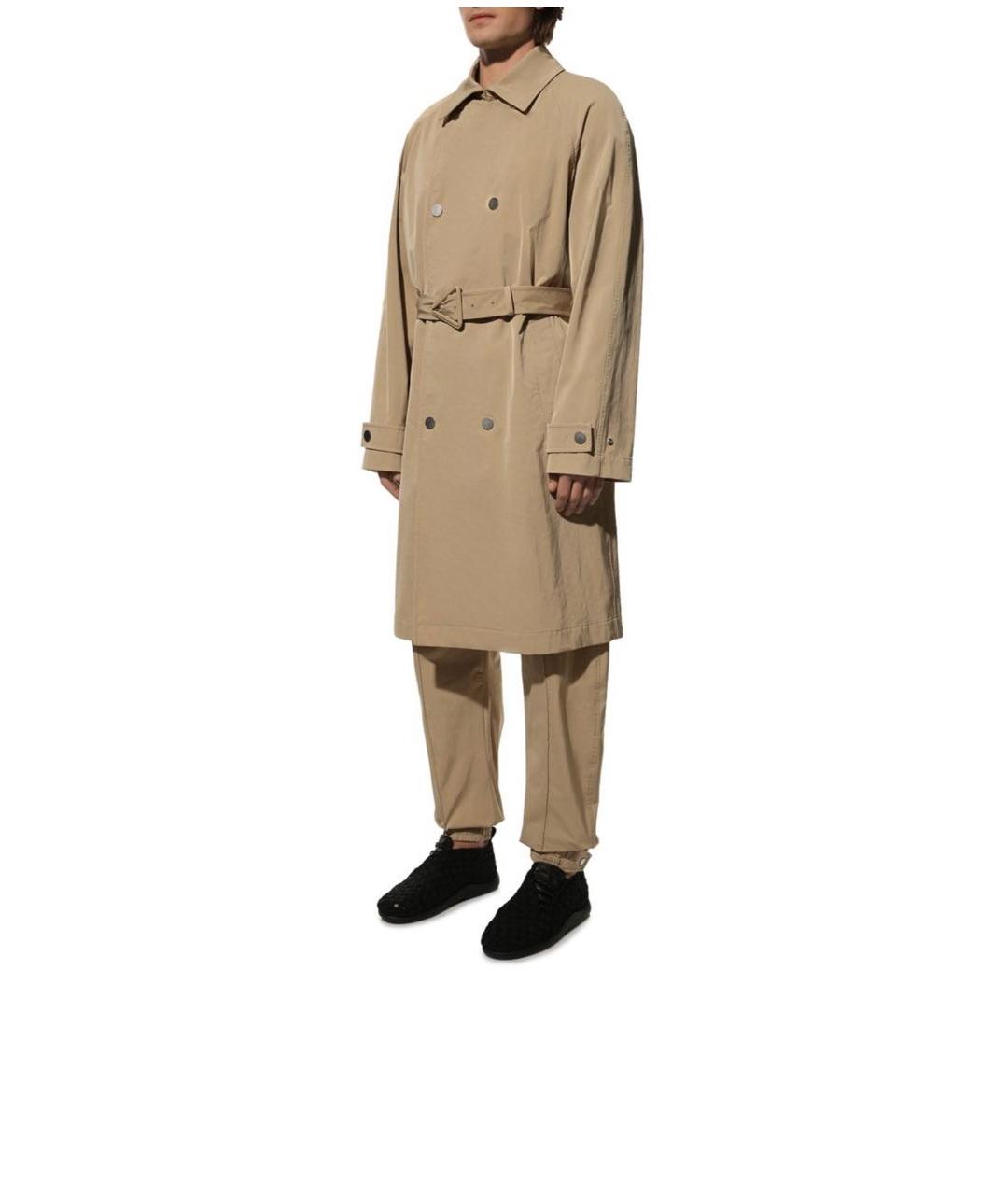 BOTTEGA VENETA Бежевый полиамидовый тренч / плащ, фото 2