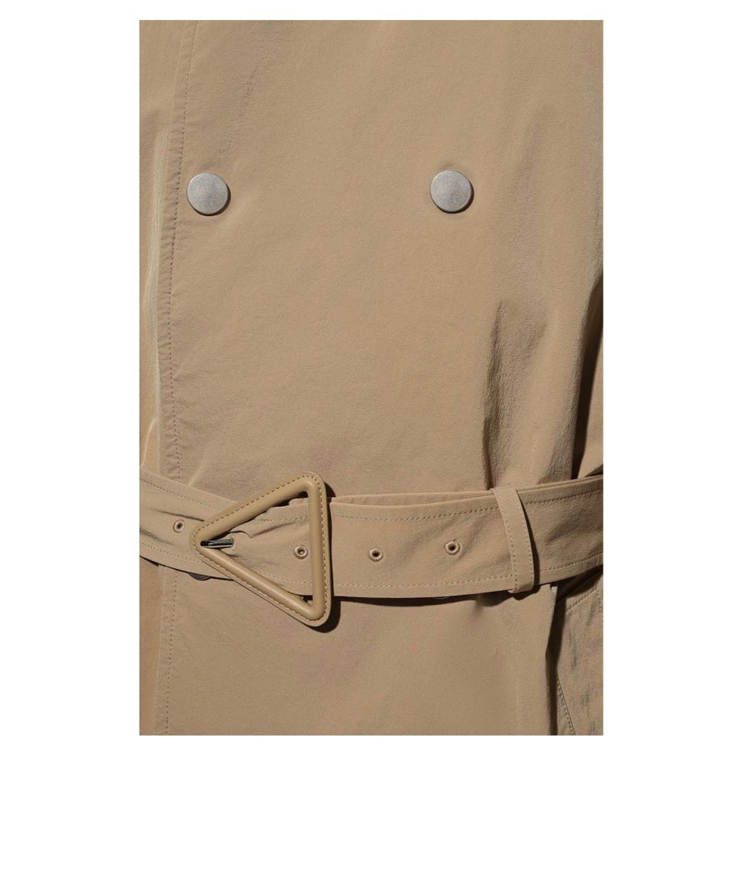 BOTTEGA VENETA Бежевый полиамидовый тренч / плащ, фото 5