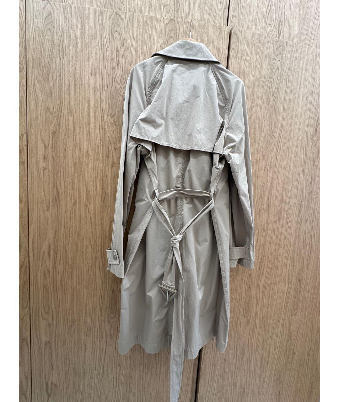 BOTTEGA VENETA Бежевый полиамидовый тренч / плащ, фото 7