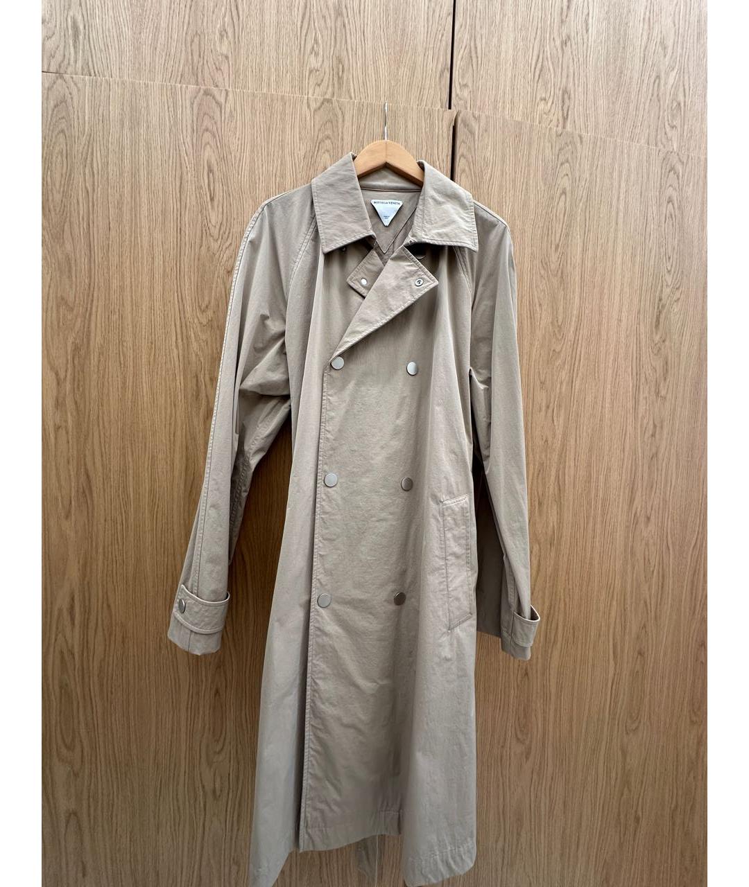BOTTEGA VENETA Бежевый полиамидовый тренч / плащ, фото 6