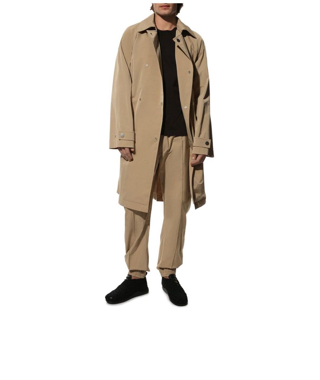 BOTTEGA VENETA Бежевый полиамидовый тренч / плащ, фото 3