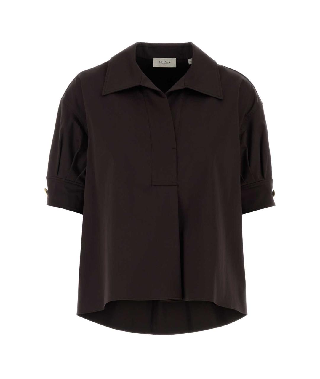 AGNONA Коричневая хлопковая блузы, фото 1