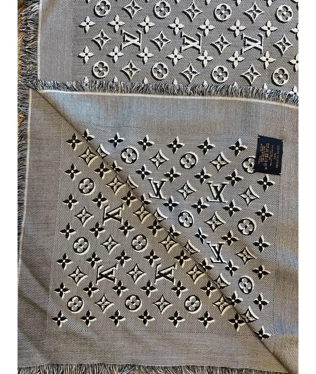 LOUIS VUITTON Серый хлопковый платок, фото 2