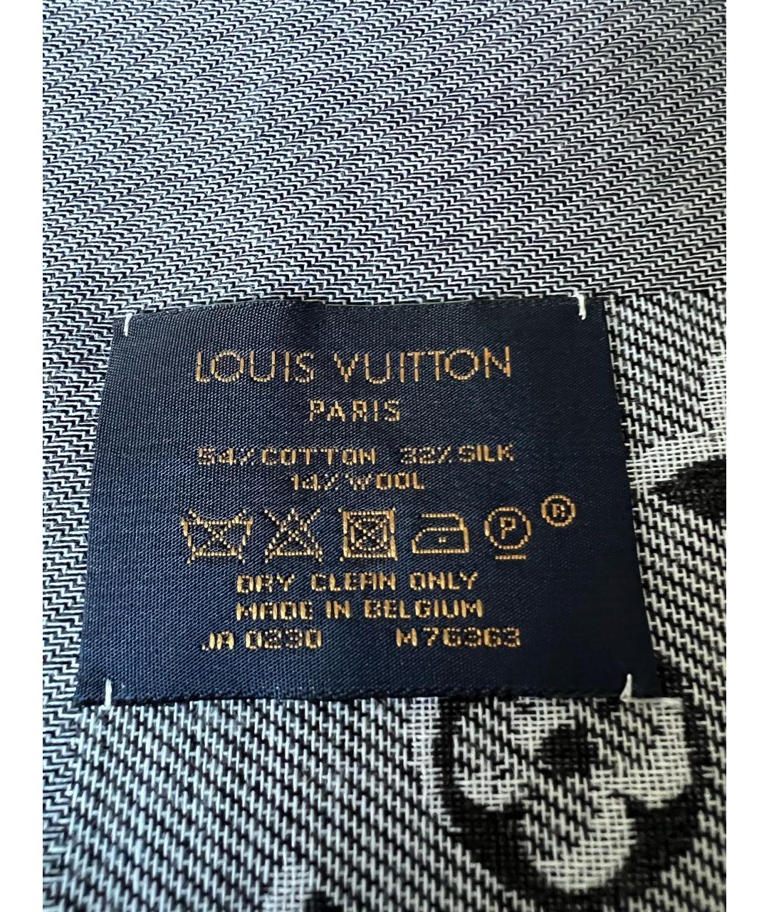 LOUIS VUITTON Серый хлопковый платок, фото 3