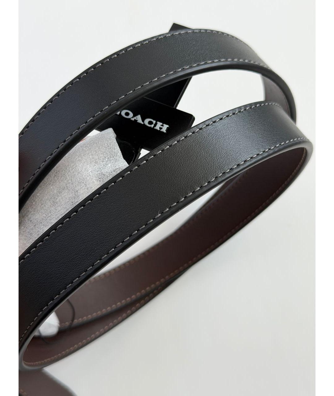 COACH Черный кожаный ремень, фото 6
